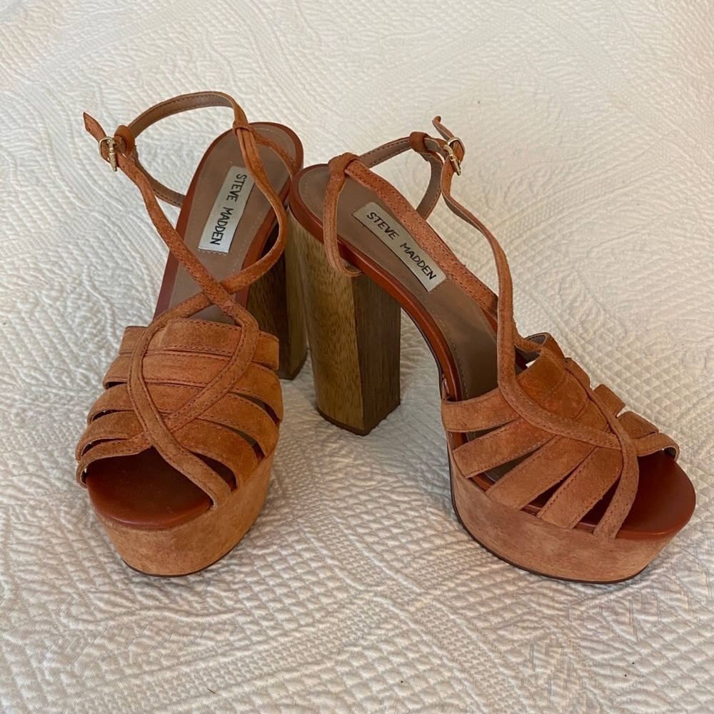 Rusty Orange Platform Heels